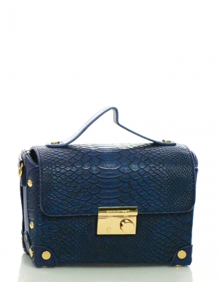 David Jones Faux Leather With Texture Patterned Clutch CM3288 38638 Blue